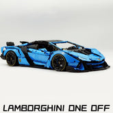 1: 8 Lamborghini One Off: Auténtica, Paint Pearl Blue Version, Motorized Convertible Switch Mode, Full Vehicle Motorization (3392 Pcs)